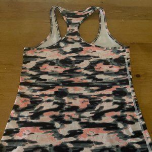 lululemon pink and grey camo racerback tank top